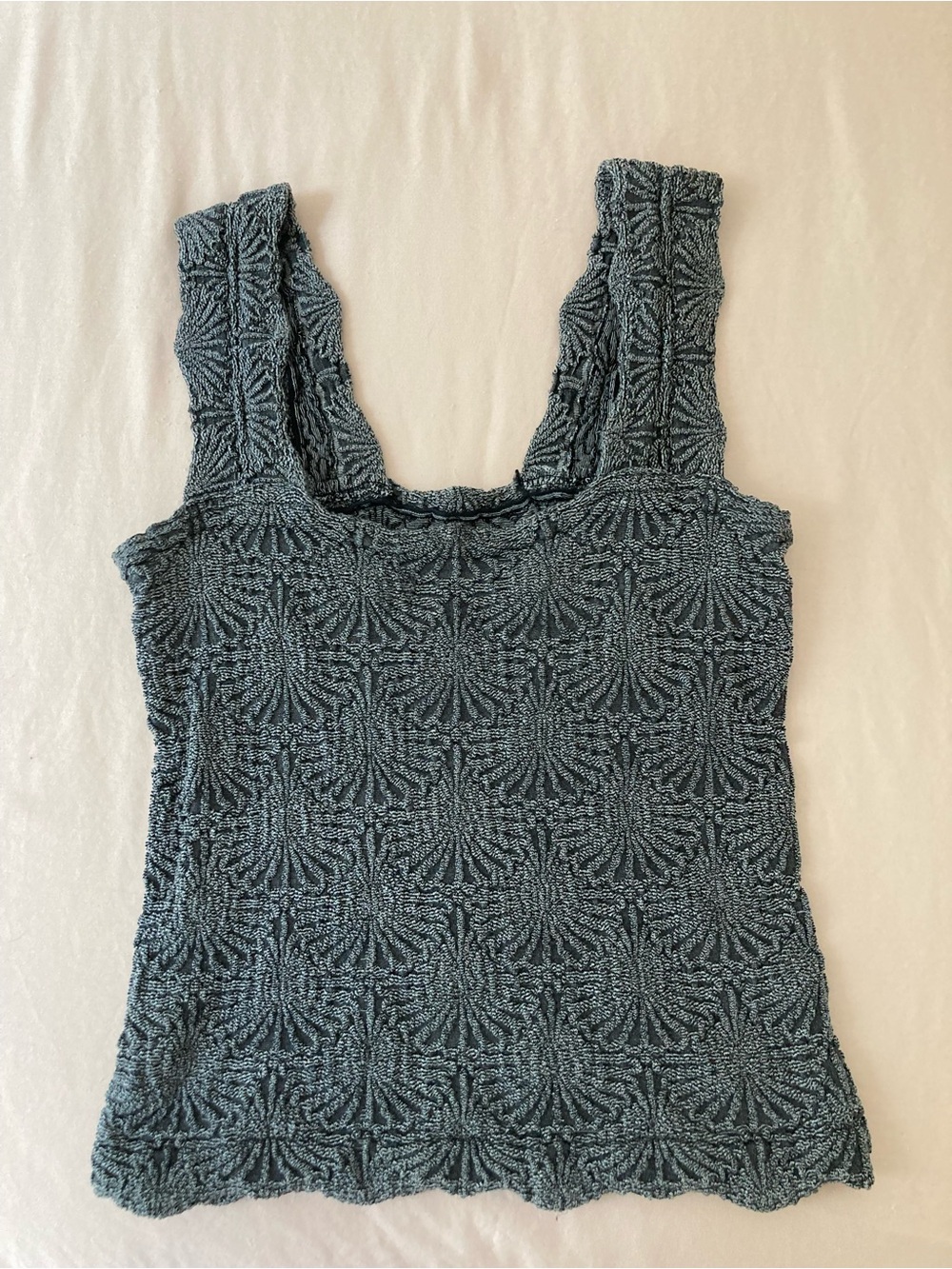 Free People Textured Knit Tank in Teal